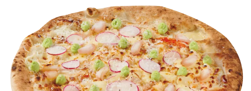 雙蟹佐毛豆泥披薩